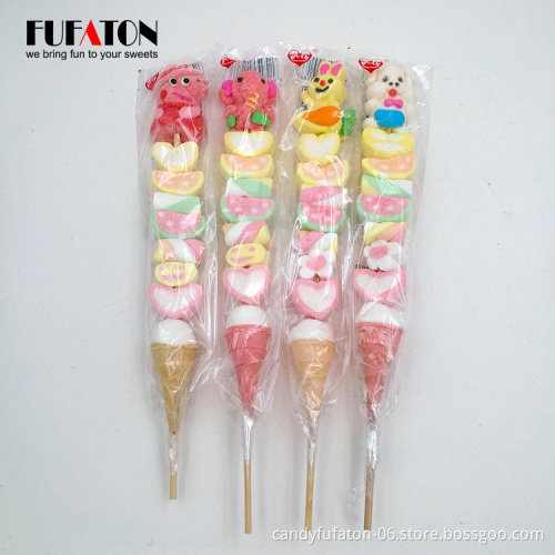 Fruit flavored Long stick marshmallow Kebab Lollipop for Whole Sale